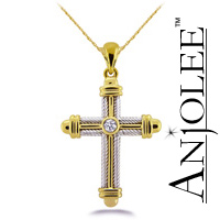 Round Edge Diamond Cross Pendant