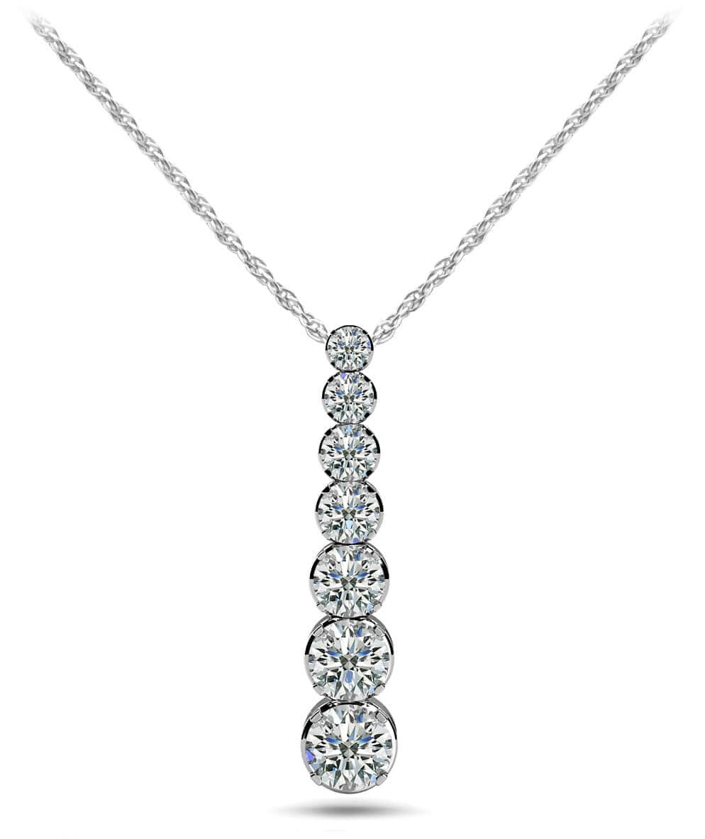 Four Prong Graduated Diamond Drop Pendant