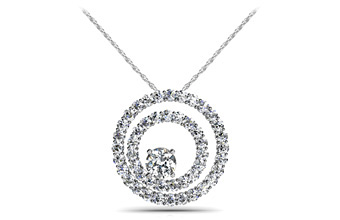 Off Center Diamond Circle Pendant