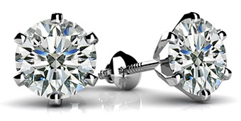 Classic Six Prong Diamond Stud Earrings
