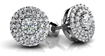 Surrounded By Diamonds Designer Stud Earrings