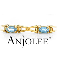Cross Link Colored-Stone Bracelet