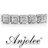 Circle Link Diamond Tennis Bracelet