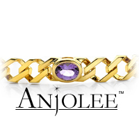 Figaro Link Colored Stone Bracelet