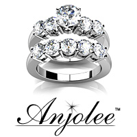 Four Prong Five Across Bridal Set