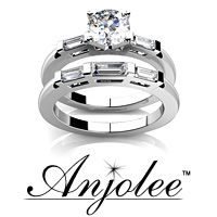 Triple Baguette Bridal Set