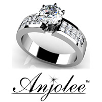Channel Set 6 Prong Center Stone Engagement Ring