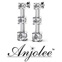 Graduated Triple Diamond Earrings