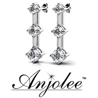 Diamond Prong Set Triple Earrings