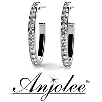 Diamond Oval Hoop Earrings