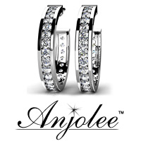 Diamond Round Hoop Earrings