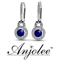 Diamond and Round Gemstone Drop Earrings