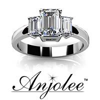 Emerald Cut 3 Stone Engagement Ring