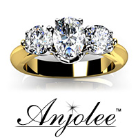 Oval 3 stone classic Engagement Ring