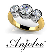 Bezel Set Three Stone Diamond Ring