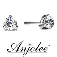 Three Prong Raised Diamond Stud Earrings