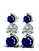 3-Stone Diamond Earrings