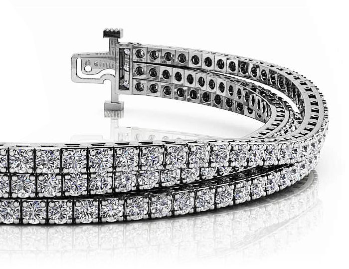 Triple Strand Flexible Diamond Tennis Bracelet