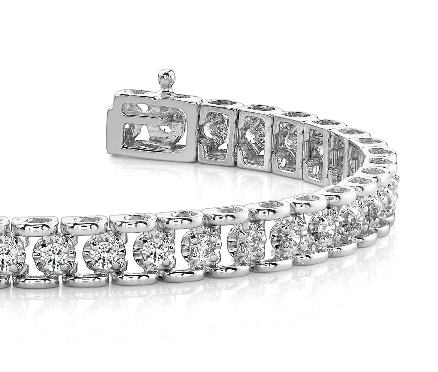 Diamond Tennis Bracelet 0.50ct G/HSI Illusion Set 9K White Gold