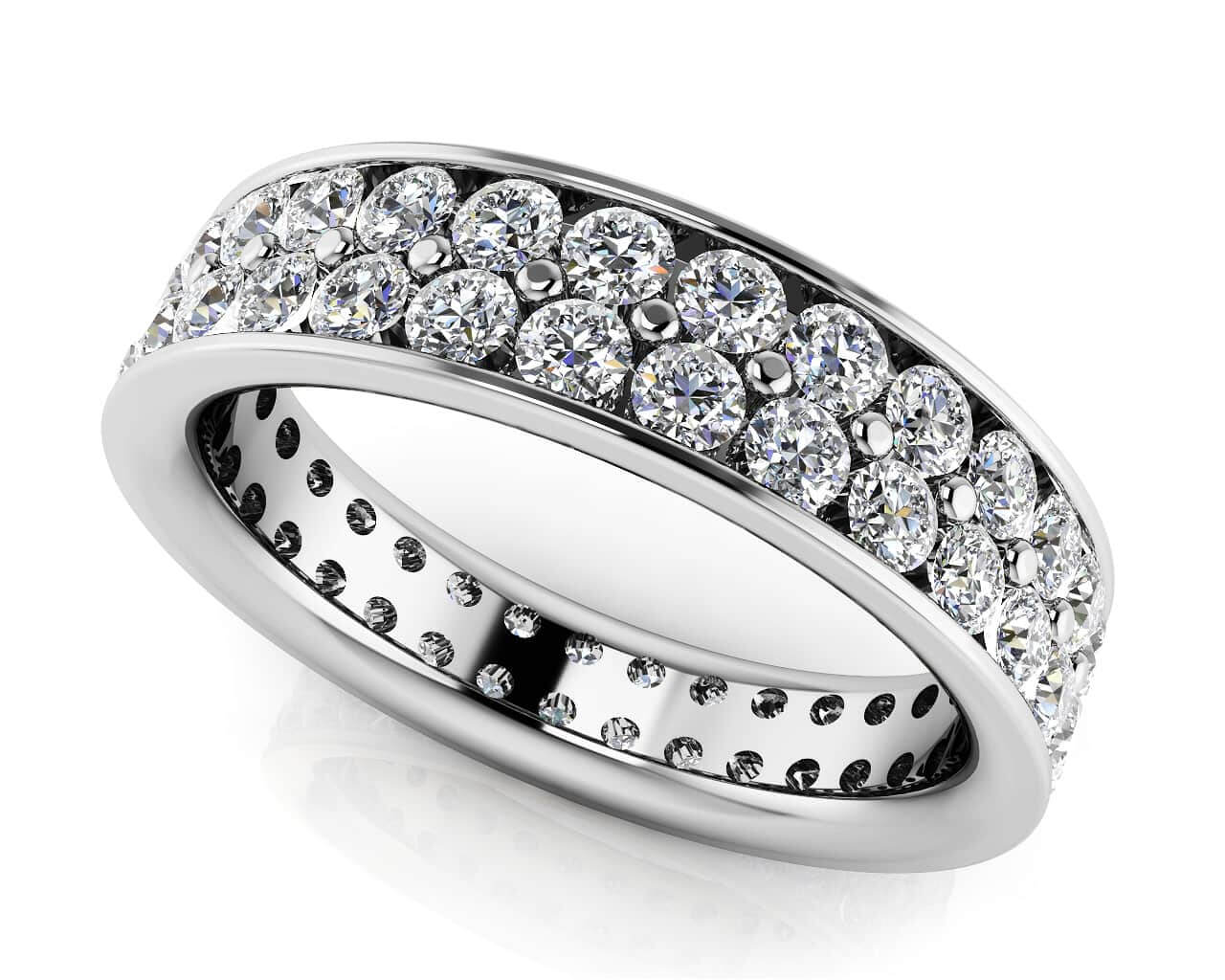 Double Row Channel Set Eternity Band