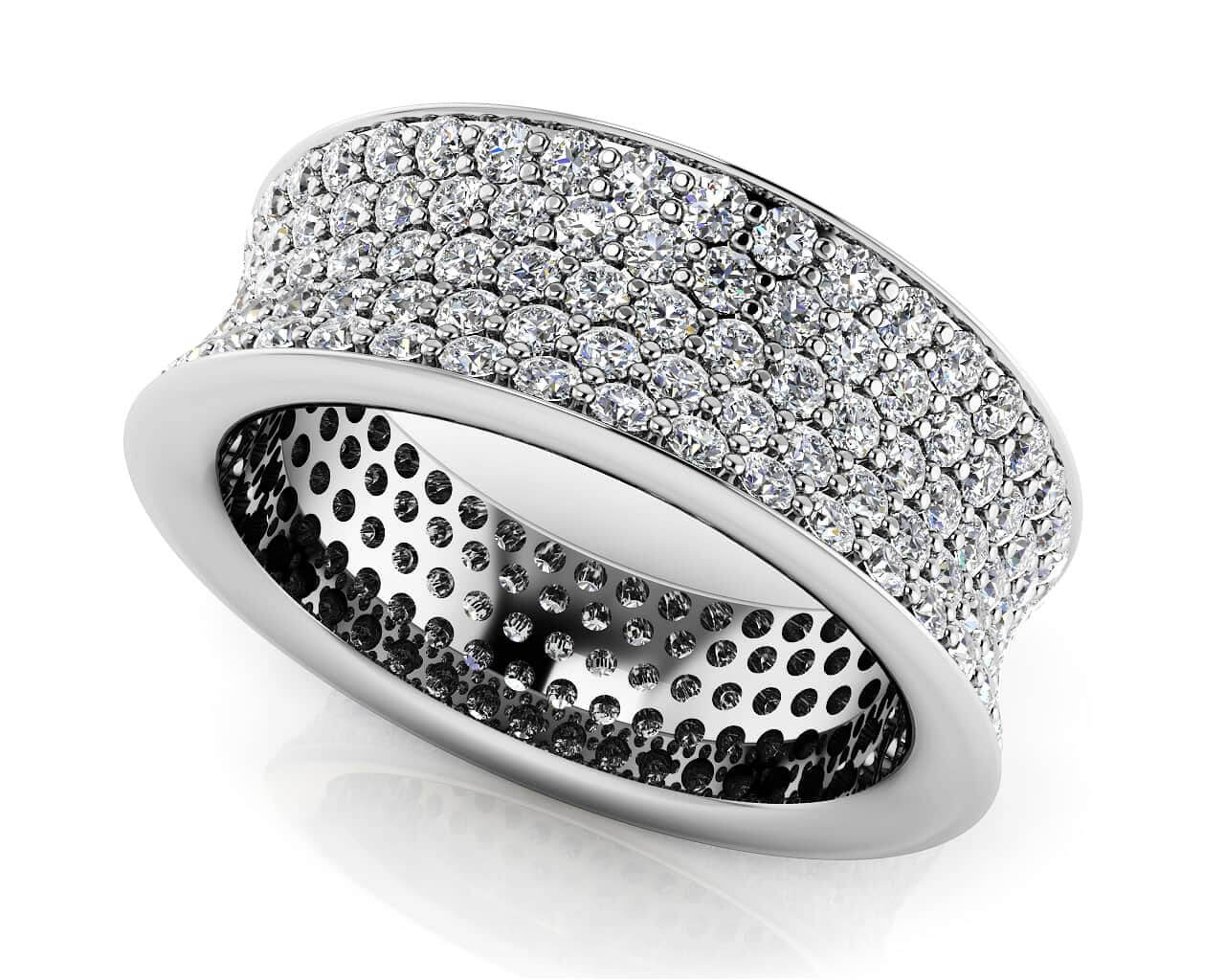 5 row diamond discount ring gold
