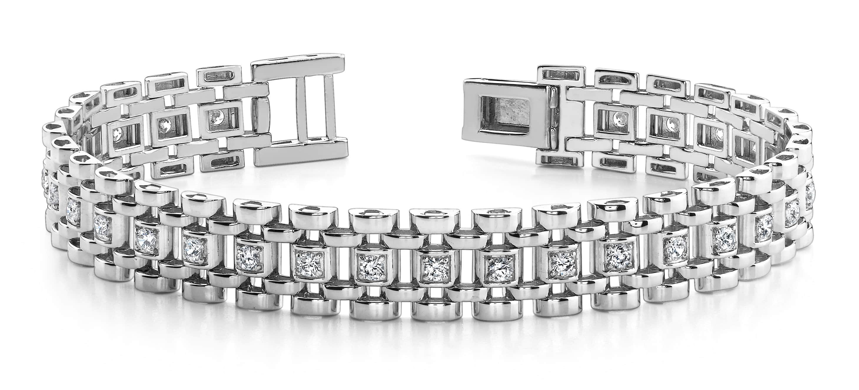 Mens Stainless Steel Square Link Chain Bracelet