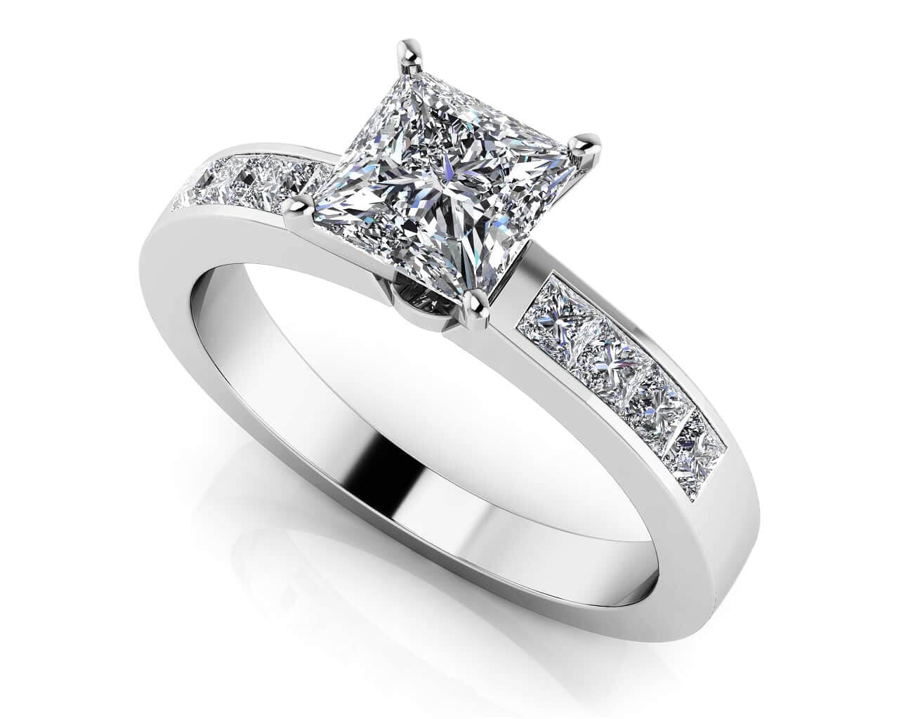 Channel Set Princess Cut Diamond Bridal Set