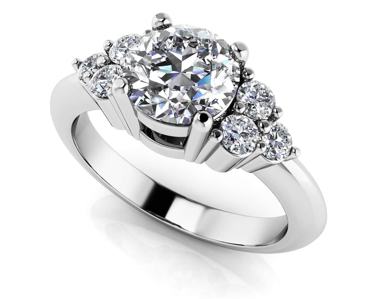 Tie The Knot Diamond Engagement Ring In 18K Or 14K White Gold And ...