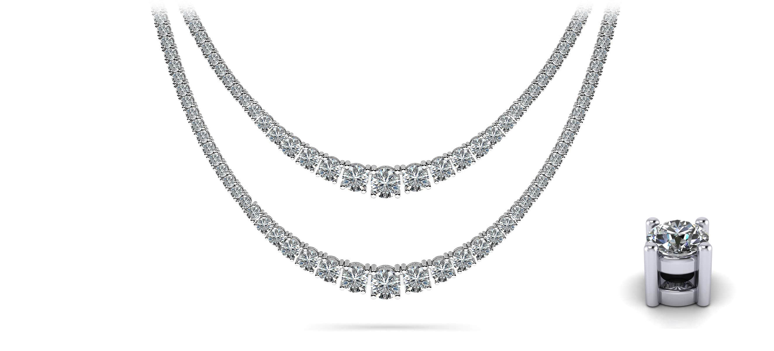 Double strand diamond best sale necklace