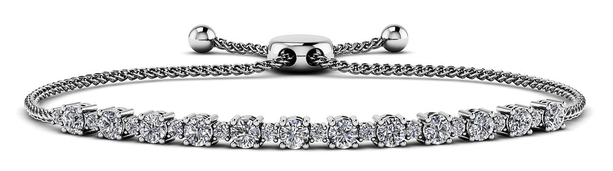 SILVER TENNIS BRACELET WITH PULL LOCK - Zoraya