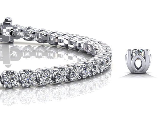 Four Clover Diamond Tennis Bracelet  Tennis bracelet diamond Pretty  jewellery Unique bracelets