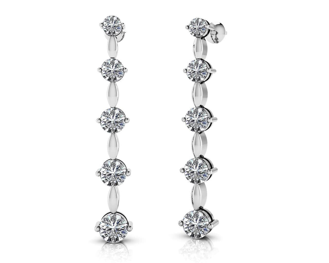 Graduated Diamond Journey Earrings