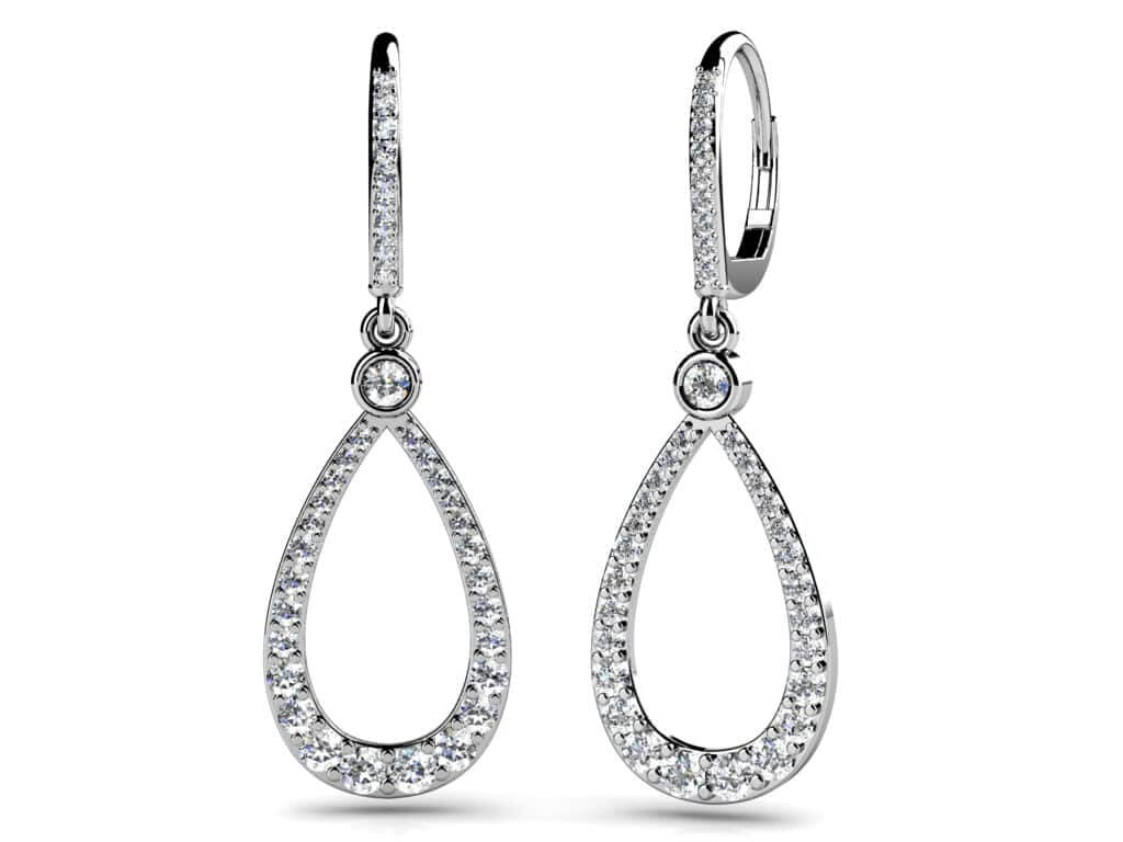 Diamond Lined Designer Teardrop Earring