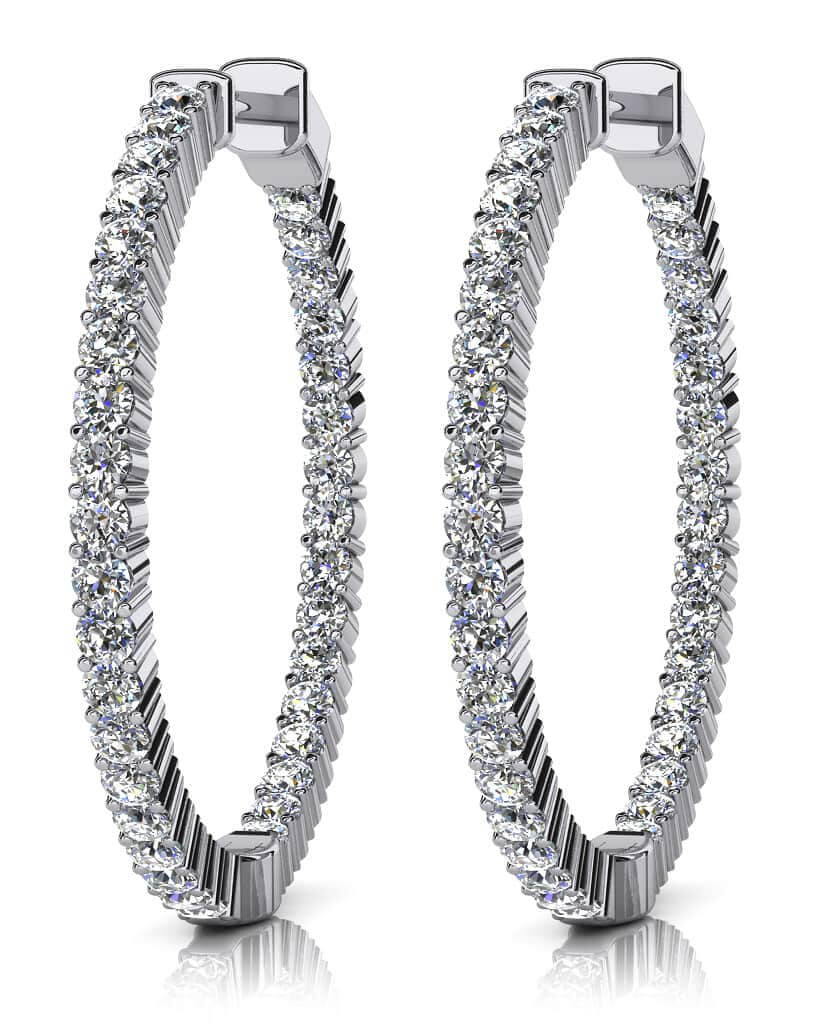 Diamond Hoop Earrings For Women Inside Out