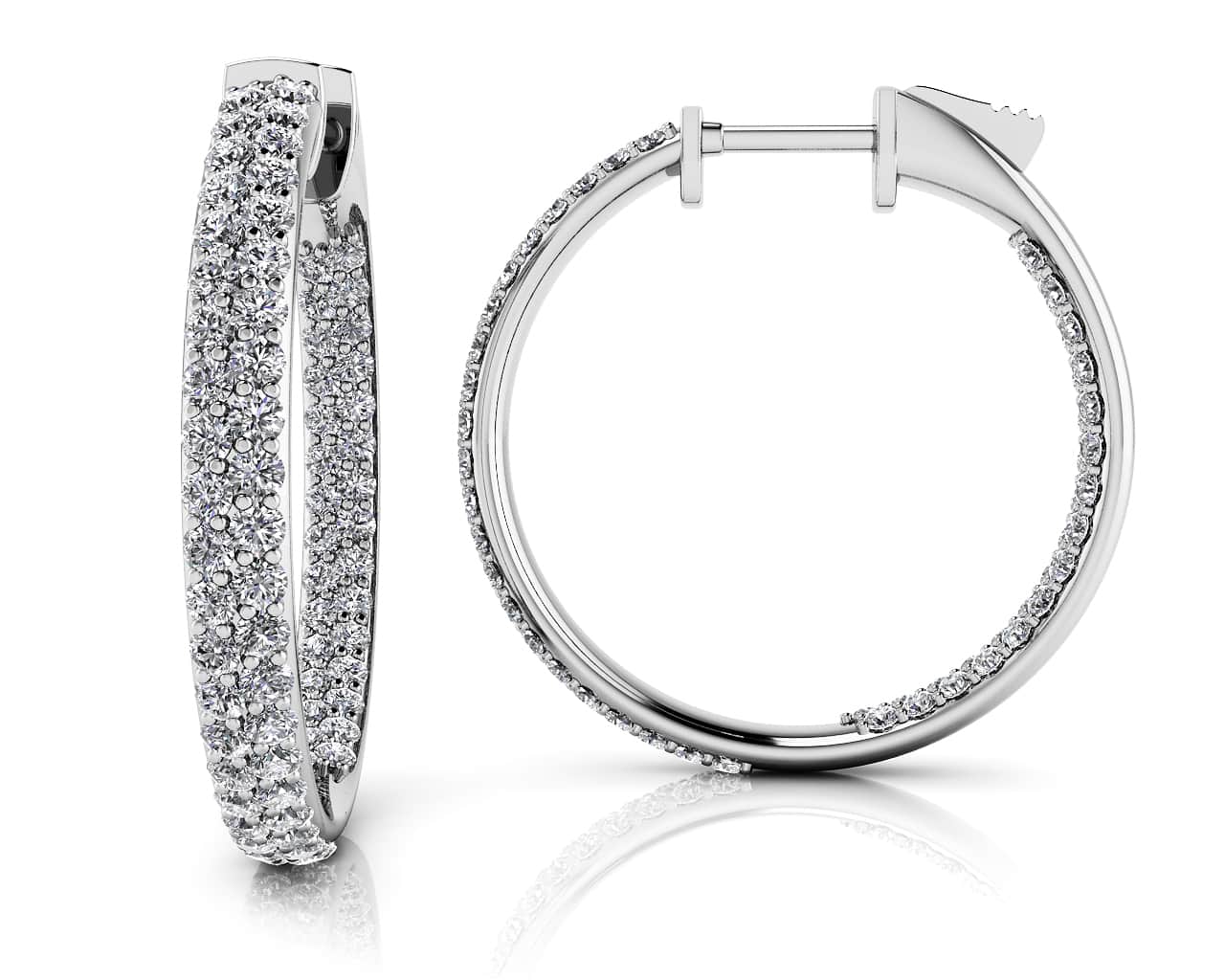 Inside Out Diamond Pave Hoop Earrings Small