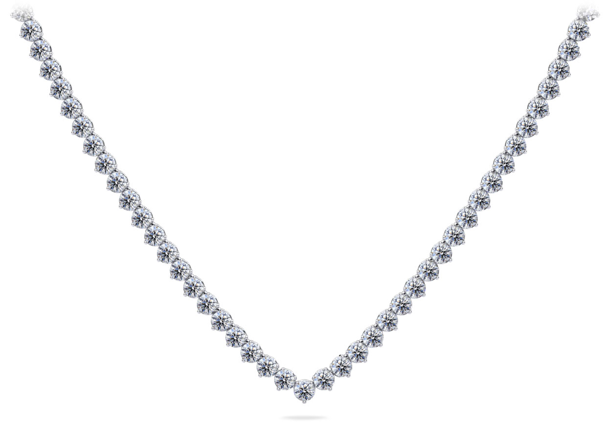 14k White Gold 0.95ctw Diamond Riviera Necklace- MFJ095WG – Moyer Fine  Jewelers