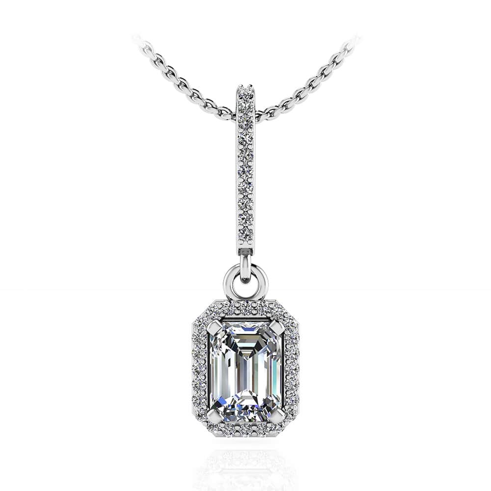 Emerald cut online diamond chain