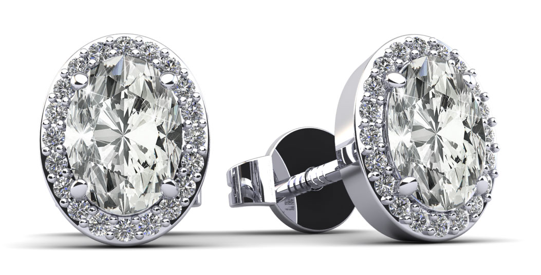 ASHI Oval Shape Halo Lovebright Essential Diamond Earrings 914A5PCFGERWG -  Casale Jewelers