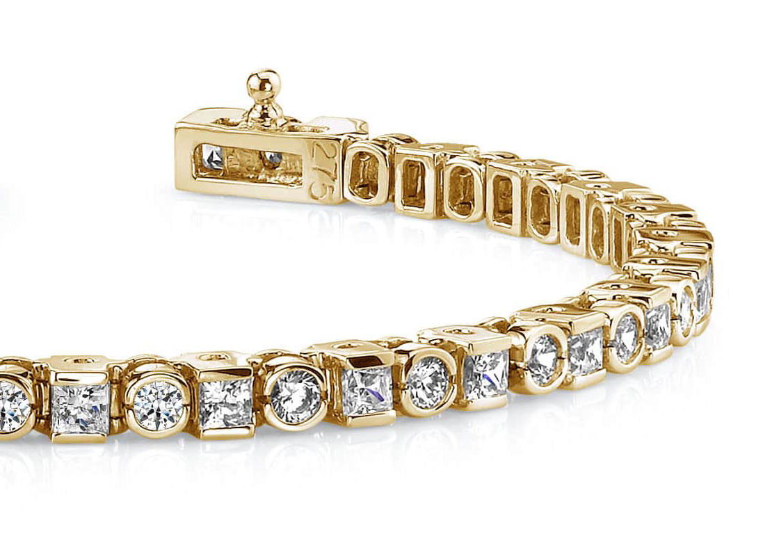 9 Ctw Square Shape Round Cut Diamond Tennis Bracelet in 14K | Becker's  Jewelers | Burlington, IA