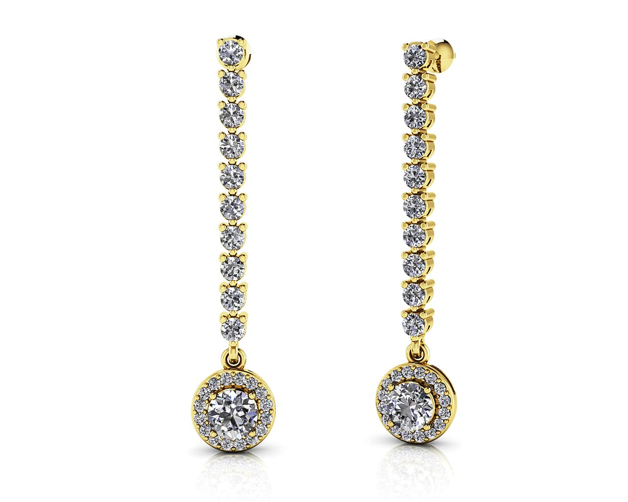 Diamond Dreams Drop Earrings In Yellow White Gold Or Platinum