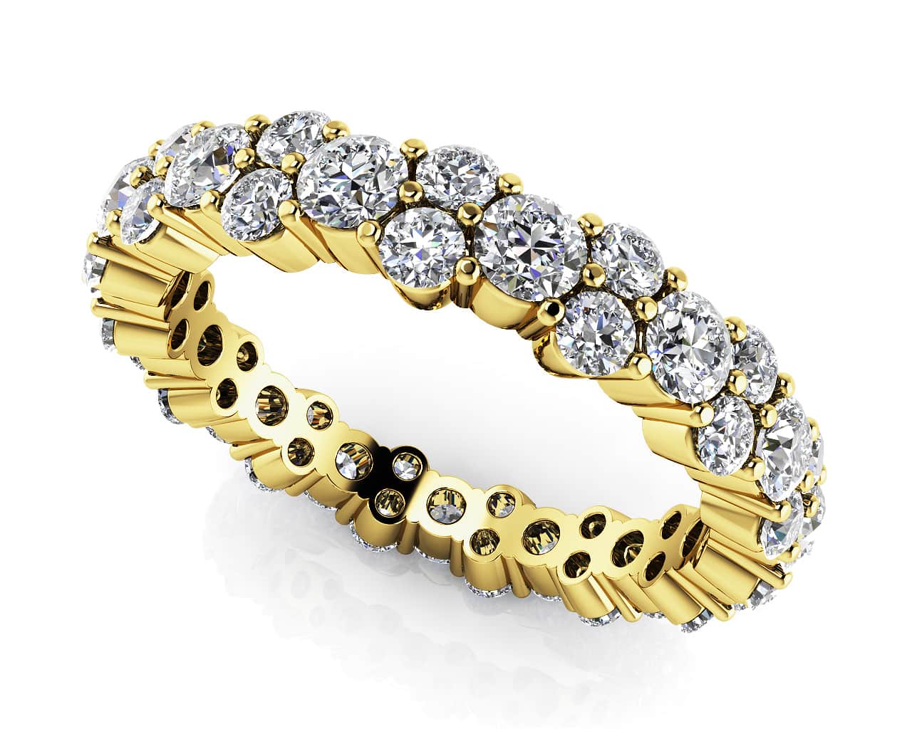 Delightful Diamond Eternity Ring In 14K 18K White Yellow Gold Platinum