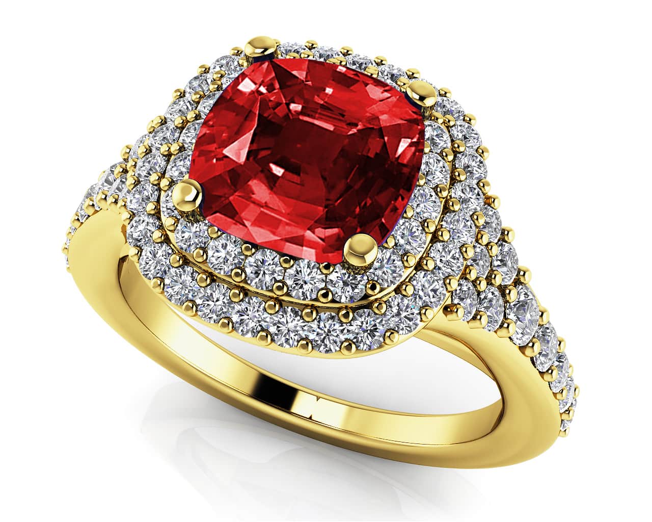 Andrea Love Cushion Cut Gemstone Anniversary Ring Available In Gold Or Platinum