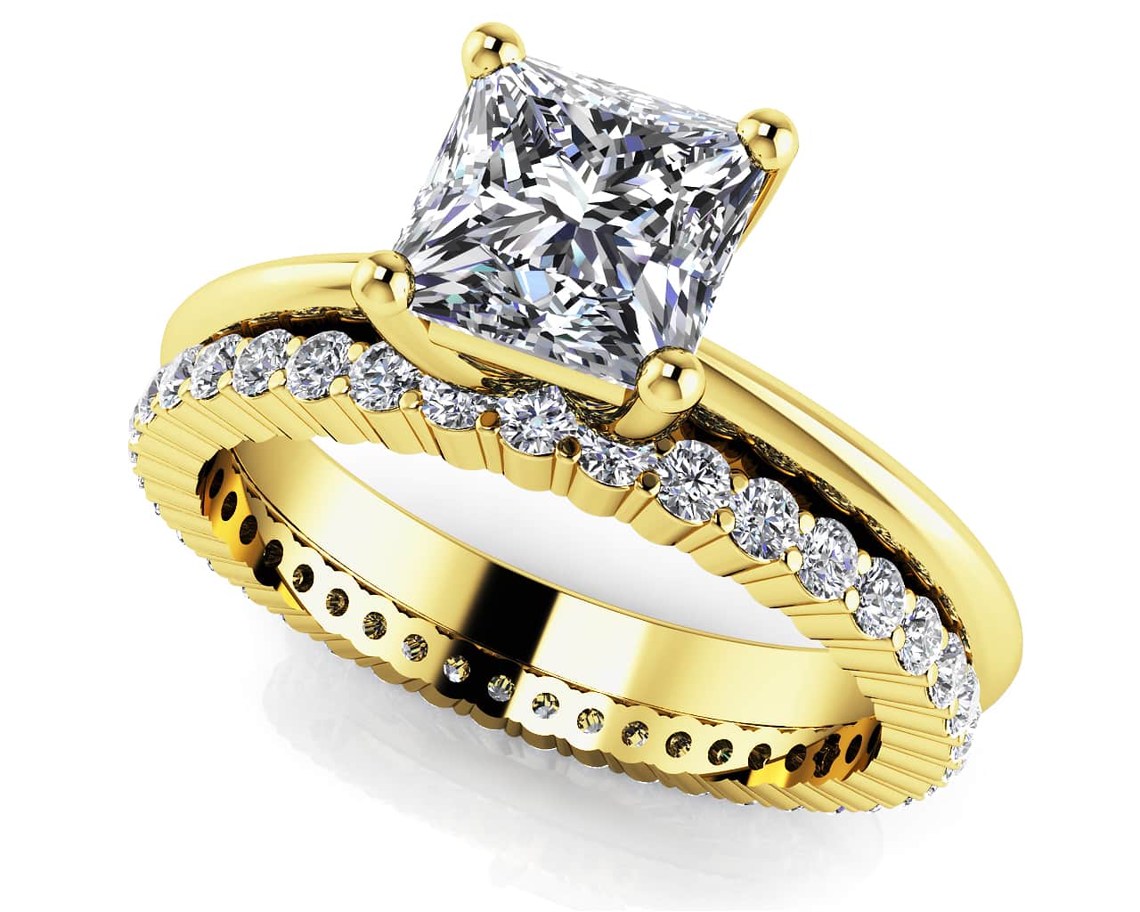 Eternal Light Princess Solitaire Bridal Set Available In Platinum Or Gold