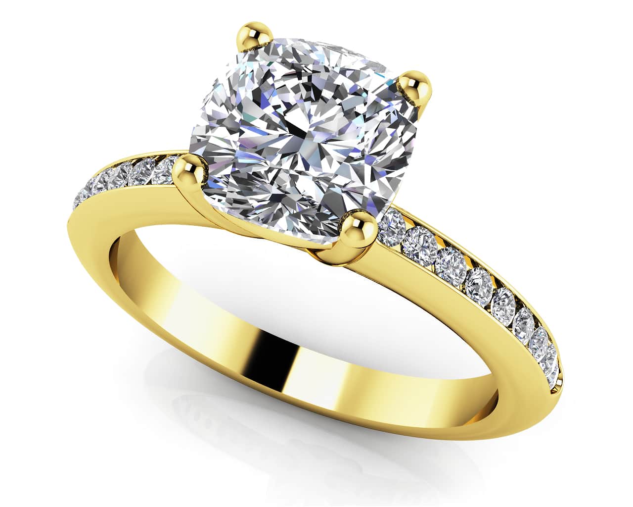 small cushion cut engagement rings