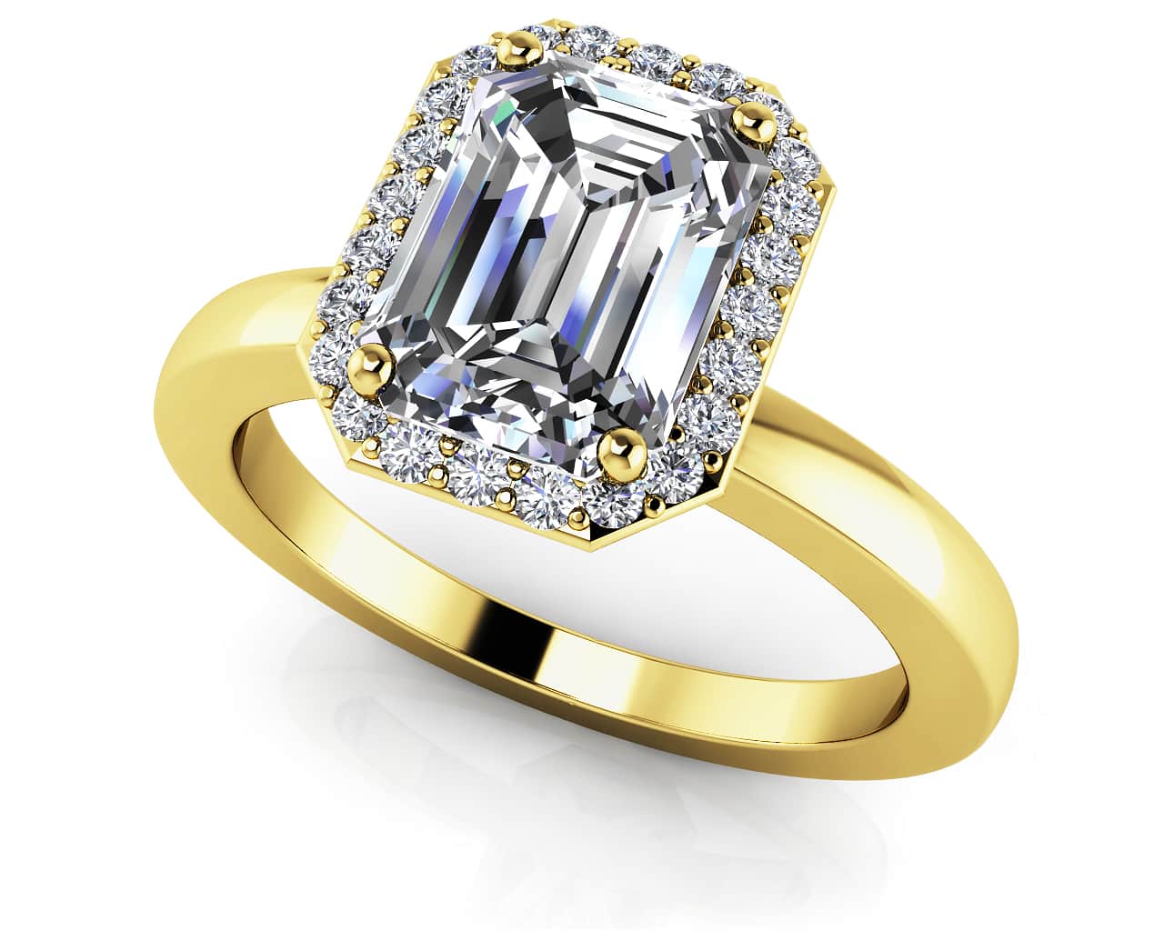 Emerald Cut Diamond Engagement Ring In Gold Or Platinum