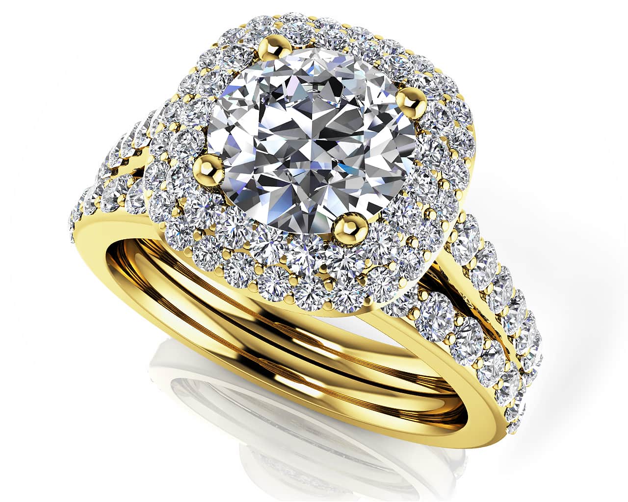 Brilliant Sparkle Wedding Set In 14K 18K Or Platinum