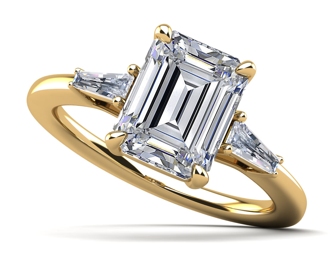Brilliant Emerald Cut and Baguette Ring