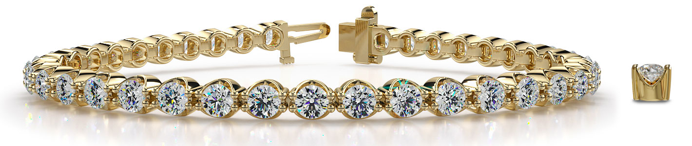 Platinum 2.18ctw Prong Diamond Bracelet