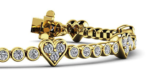 Diamond tennis bracelet shop with heart charm