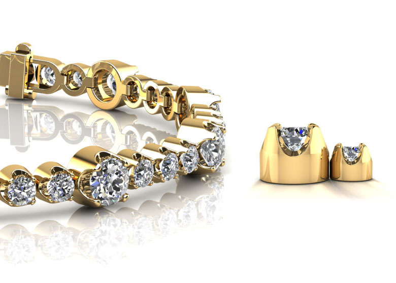 Elegant Dual Sizes Diamond Bracelet In 14K 18K Or Platinum